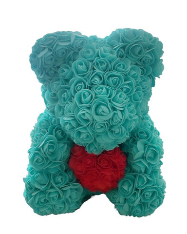 Love You Beary Much (Tiffany-Blue Red Heart)