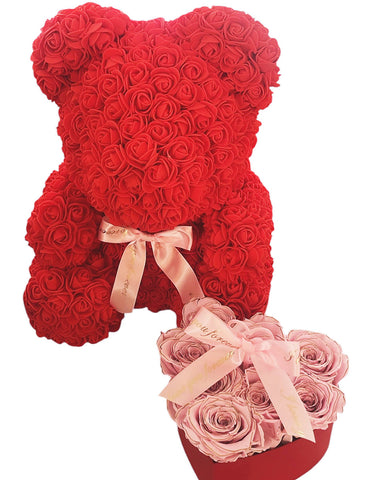 Birthday Bear & Forever Rose Heart  Bundle