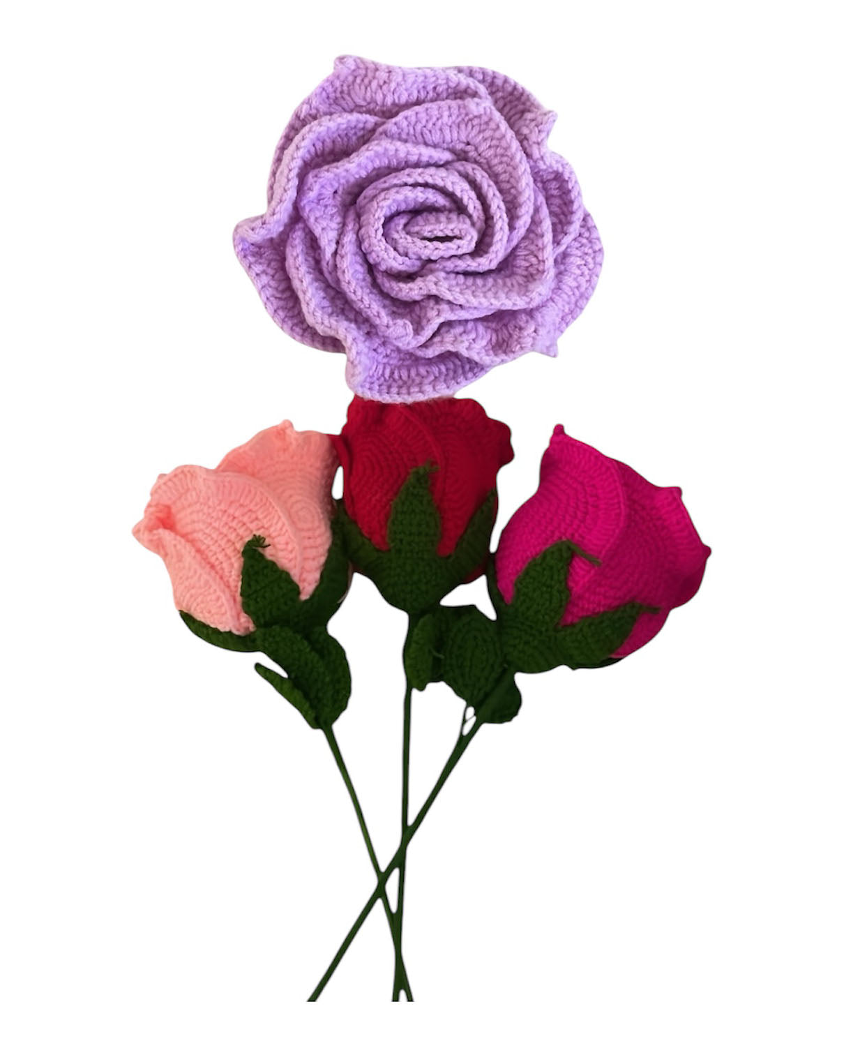 Long Stem Embroidered Rose 17"