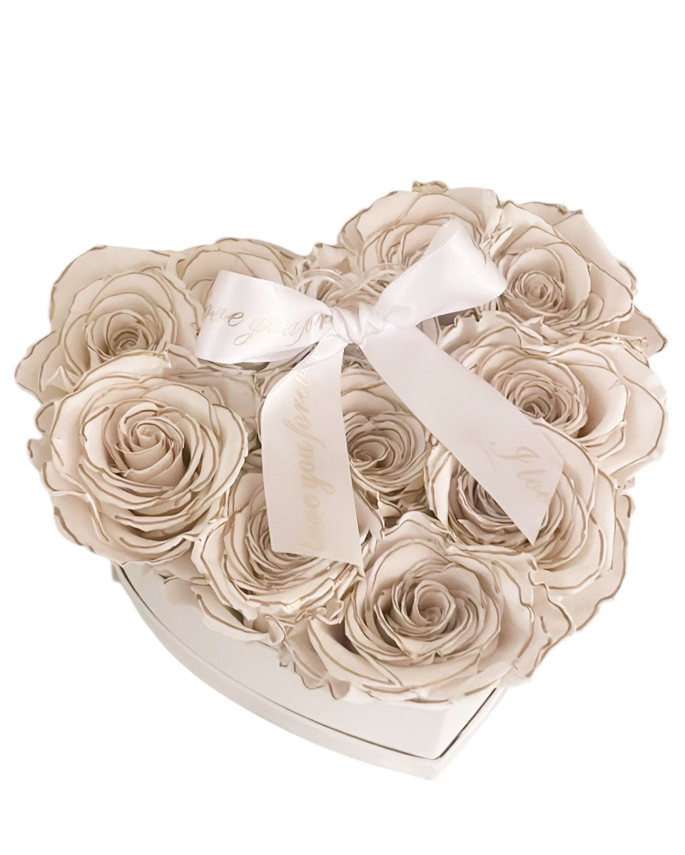 Ivory & Gold Forever Heart Bouquet