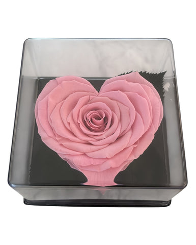 Pink Heart Shaped Forever Rose (2+ Years)